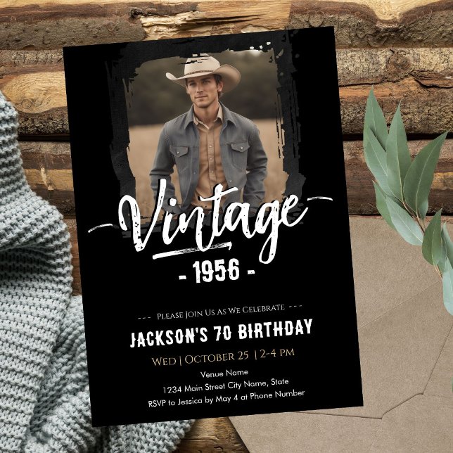 Vintage 70. Geburtstag Einladung (Von Creator hochgeladen)