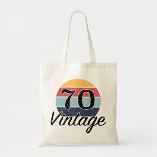 Vintage 70. Geburtstag Sonnenuntergang Tragetasche