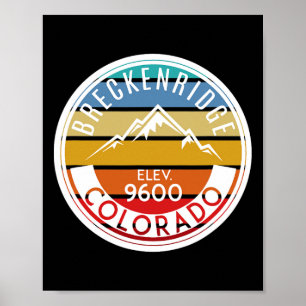 Vintage 70er 80er Breckenridge Colorado Rocky Moun Poster