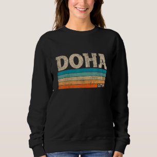 Vintage 70er 80er Stil Doha Katar Liebe Qatari W Sweatshirt