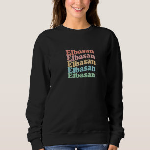Vintage 70er Jahre Albanien Hippie-Stadt - Retro E Sweatshirt