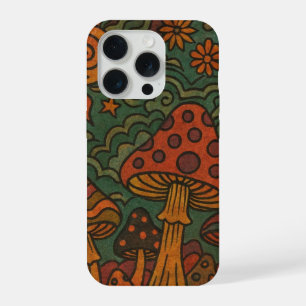 Vintage 70er Jahre Psychedelischer Pilz Magischer iPhone 15 Pro Hülle
