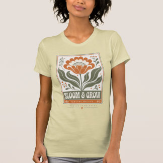 Vintage 70er Jahre Skandinavisches Blumen-T-Shirt T-Shirt