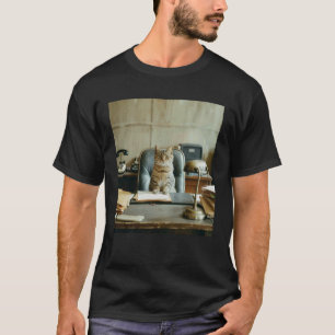 Vintage-70er-Jahre-Sonnenbrille Bürokater am Schre T-Shirt