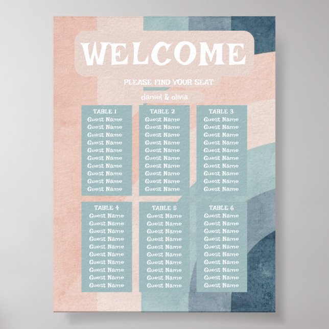 Vintage 70er-Rainbow-Hochzeitskarten Poster (Vorne)