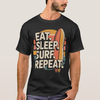 Vintage 70er Surf - Retro-Sonnenuntergang-Surfstra T-Shirt