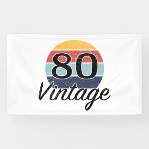 Vintage 80. Geburtstag Sonnenuntergang Banner
