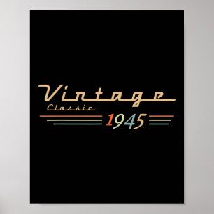 Vintage 80. Geburtstagsdekorationen Vintag 1945 80 Poster