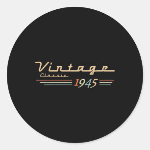 Vintage 80. Geburtstagsdekorationen Vintage 1945 8 Runder Aufkleber