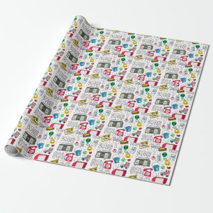 Vintage 80er 90er Doodle-Sammlung. Geschenkpapier