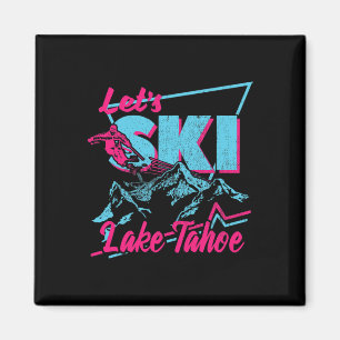 Vintage 80er 90er Skikleidung - Retro Lake Tahoe Magnet