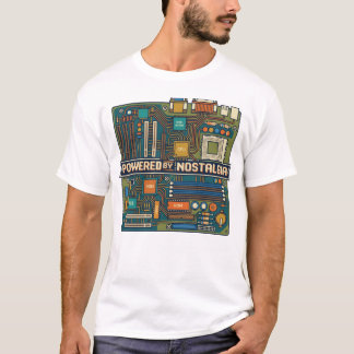 Vintage 80er Computer-Motherboard "Powered By Nost T-Shirt