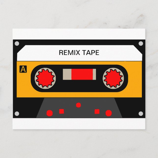 Vintage 80er-Kassette Postkarte (Vorderseite)