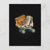 Vintage 80er-Roller-Skate und Kassetten-Radio-Love