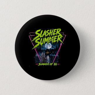 Vintage 80er Sommer Halloween Lustiger Slasher Som Button