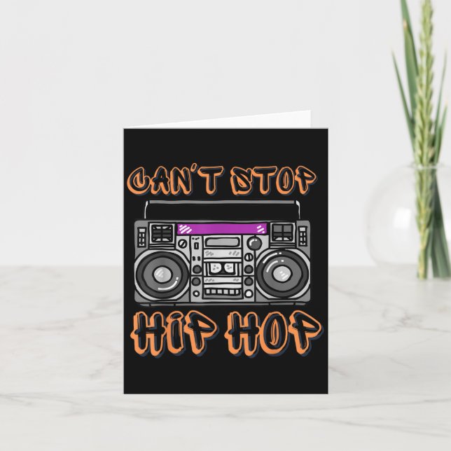 Vintage 80's Can't Stop Hip Hop Boombox  Karte (Vorderseite)