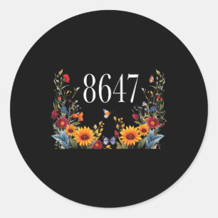 Vintage 86 47 Anti-Trump-Blume Präsident Runder Aufkleber