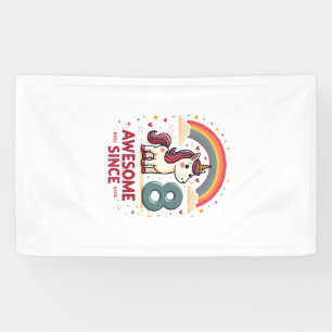 Vintage 8 Awesome Seit 2018 Einhorn Geburtstag Reg Banner