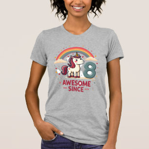 Vintage 8 Awesome Seit 2018 Einhorn Geburtstag Reg T-Shirt