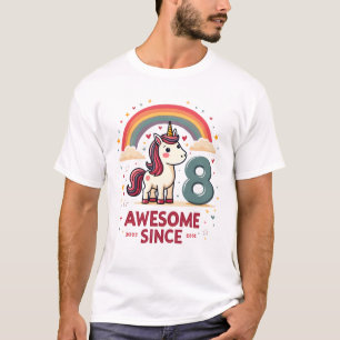 Vintage 8 Awesome Seit 2018 Einhorn Geburtstag Reg T-Shirt