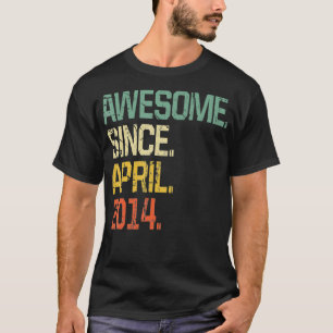 Vintage 8 Jahre alt Lustig Großartig seit April 2 T-Shirt