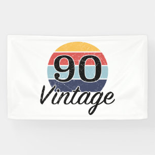 Vintage 90. Geburtstag Sonnenuntergang Banner