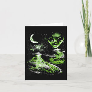 Vintage 90er Alien Ufo Halloween Alien-Entführung Karte
