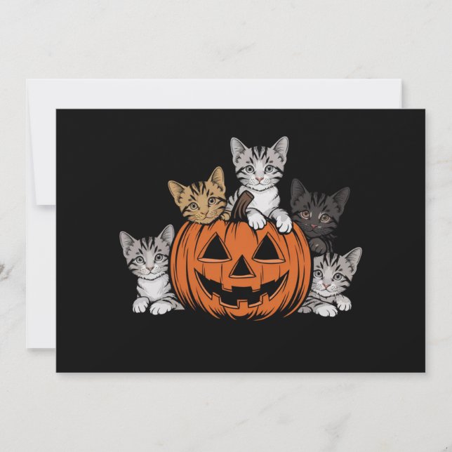 Vintage 90er Cat Halloween Retro Spooky Jahreszeit Einladung (Vorderseite)