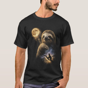 Vintage 90er Faultier heult zum Mond Y2K Ästhetik T-Shirt