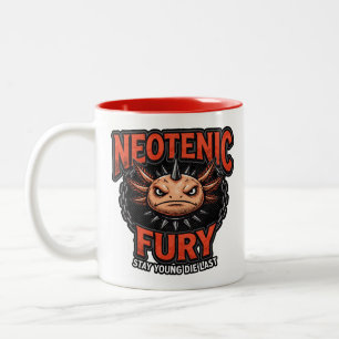 Vintage 90er Heavy Metal Axolotl Band Tour Parodie Zweifarbige Tasse