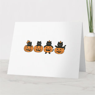 Vintage 90er Katzen Halloween Kürbis schwarze Katz Karte