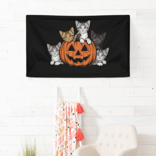 Vintage 90er Katzen Halloween Retro Gruselige Jahr Banner