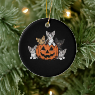 Vintage 90er Katzen Halloween Retro Gruselige Jahr Keramik Ornament