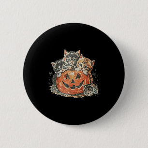 Vintage 90er Katzen Halloween Soky Saison Kürbis K Button