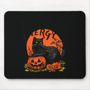 Vintage 90er Retro-Mond schwarze Katze Energie Kät Mousepad