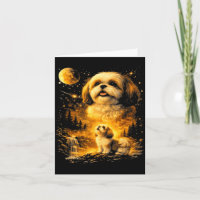 Vintage 90er Shih Tzu heult den Mond an Lustiger H