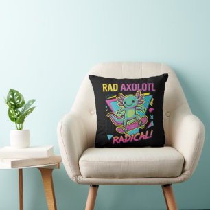 Vintage 90er Stil Axolotl Skateboard Rad Neon Kissen