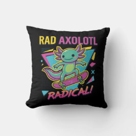 Vintage 90er Stil Axolotl Skateboard Rad Neon Kissen