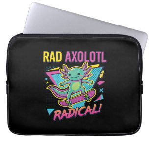Vintage 90er Stil Axolotl Skateboard Rad Neon Laptopschutzhülle