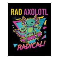 Vintage 90er Stil Axolotl Skateboard Rad Neon