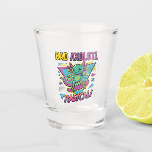 Vintage 90er Stil Axolotl Skateboard Rad Neon Schnapsglas