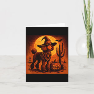 Vintage 90er Western Cowboy Pudel Hund Halloween Karte