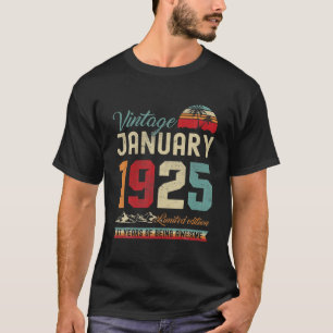 Vintage 97Th Birthday January 1925 97 Years Old T-Shirt