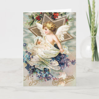 Vintage A Joyous Christmastide (1908) Malerei Feiertagskarte