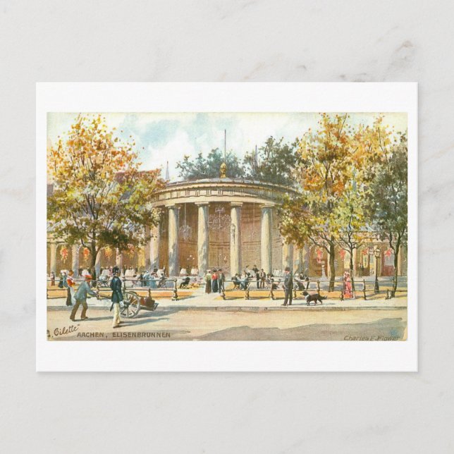 Vintage Aachen Germany Elisenbrunnen Postkarte (Vorderseite)