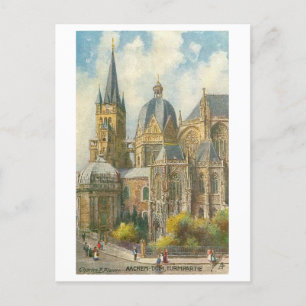 Vintage Aachener Dom Postkarte