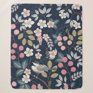 Vintage Abbildung eines nahtlosen Blumenmusters  Sherpadecke