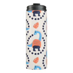 Vintage Abbildung eines nahtlosen Musters mit eine Thermosbecher