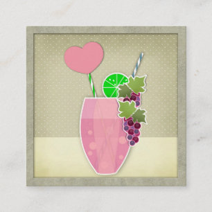 Vintage Abbildung, Obst Quadratische Visitenkarte