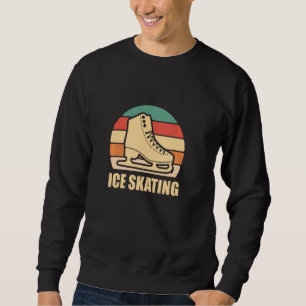 Vintage Abbildung Skaten Retro Ice Skaten Winter S Sweatshirt